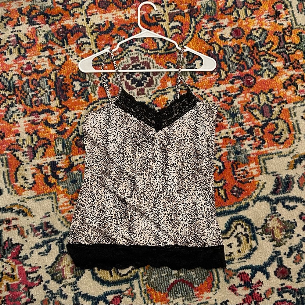 Vintage Cheetah Print Lace Camisole